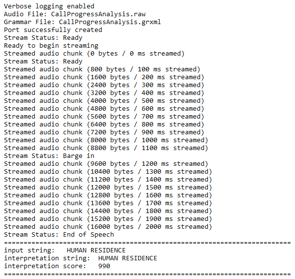 SimpleCPAClient Verbose Output